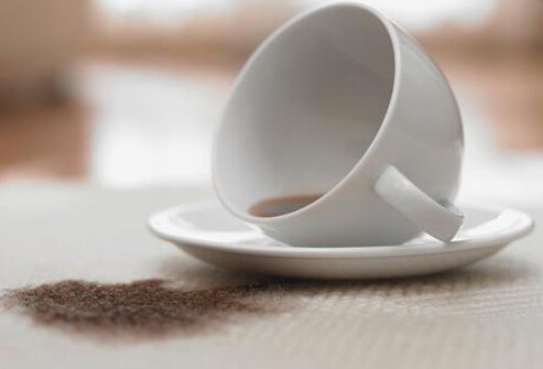 A spilled coffee cup.