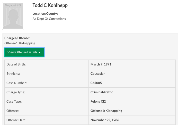 Todd Kohlhepp criminal record