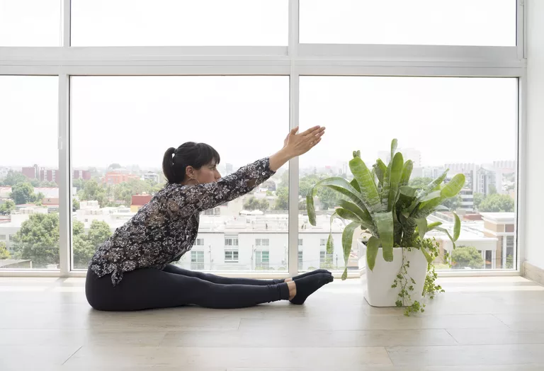 Woman doing pilates excercise