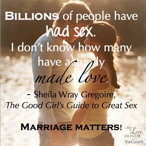 Making love and having sex are not necessarily the same thing.